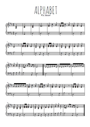Téléchargez l'arrangement pour piano de la partition de Alphabet en PDF